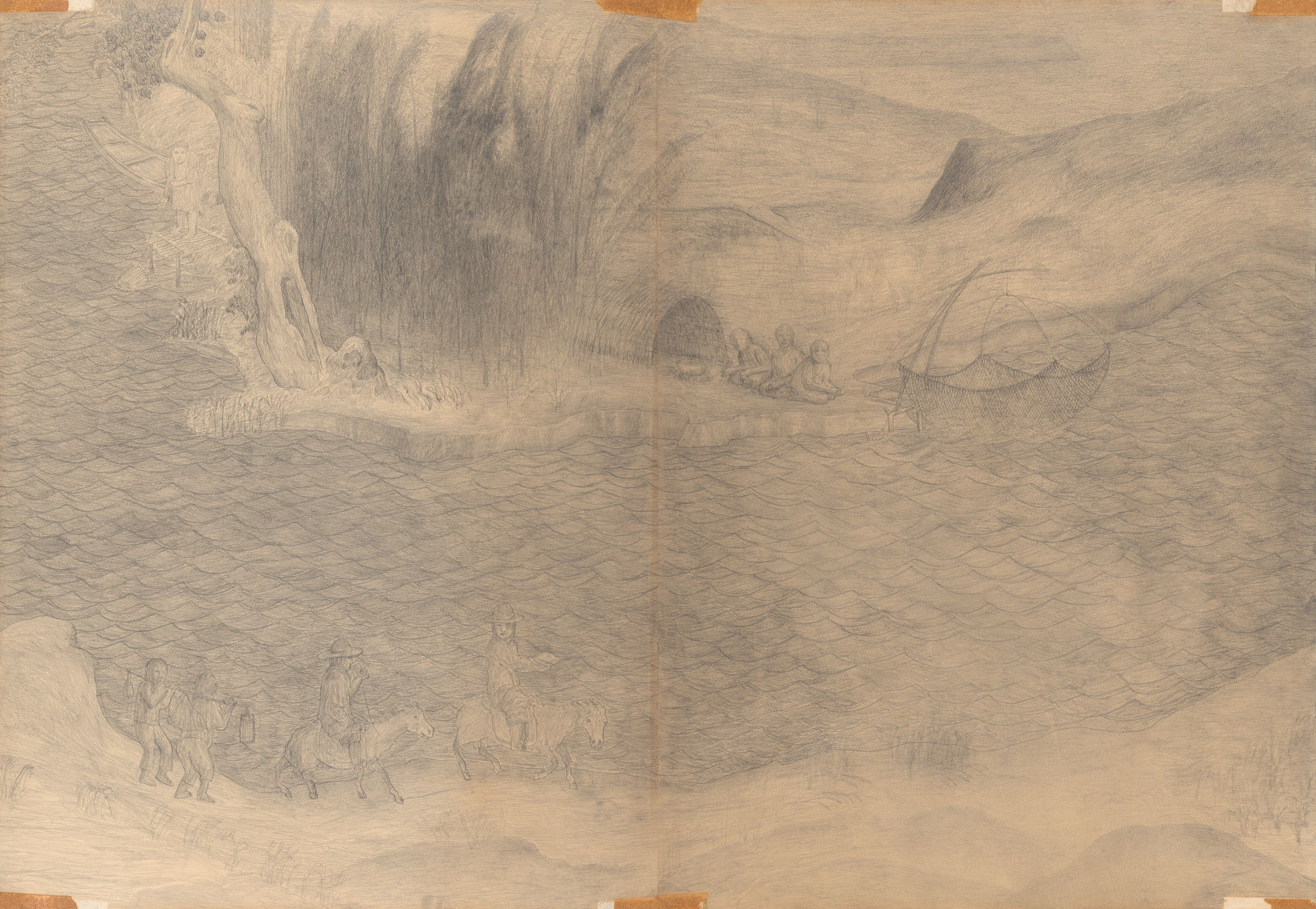 Overall view of the North River artwork.